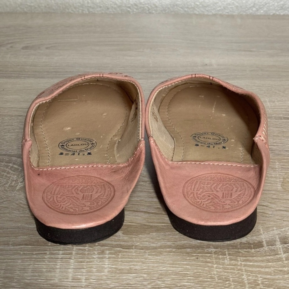 Moroccan Peach Leather Lahlou Women 8 Mules Slippers Slides Shoes - Picture 4 of 10